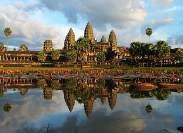 Angkor Wat reflections at sunset.