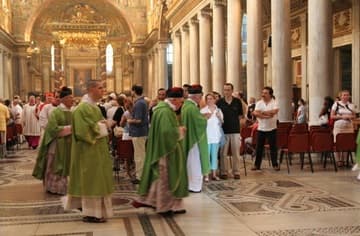 Procession (or rather recession) after a service.