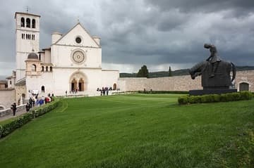 View of the Upper Church (completed 1280) from northeast under stormy skies.