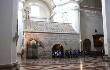 Standing directly under the basilica's large dome, the Porziuncola ("little portion") is the original stone chapel restored and frequently used by St. Francis. Dating from the 9th century, the long-abandoned chapel was given to Francis by the Benedictines and became the early headquarters of the new Franciscan order, founded here in 1209.