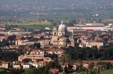 View of Santa Maria degli Angeli from Assisi, near the Basilica of St. Francis.